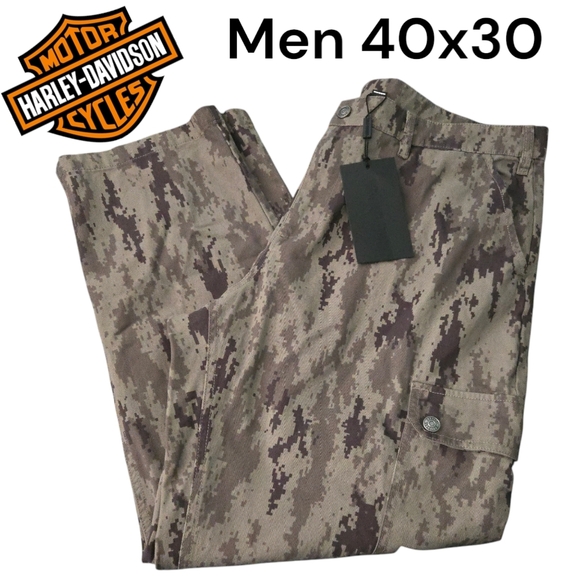 Harley-Davidson Other - Harley Davidson New Cotton Camo Pants Men 40 x 30 Cargo Pants 012025